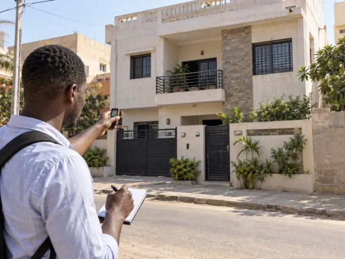 Débutant évaluant un bien immobilier avant d’investir à Dakar