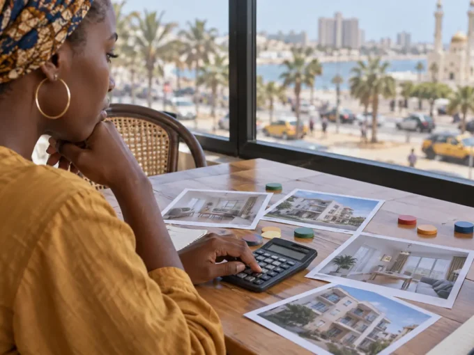 Locataire comparant le coût de plusieurs appartements à Dakar