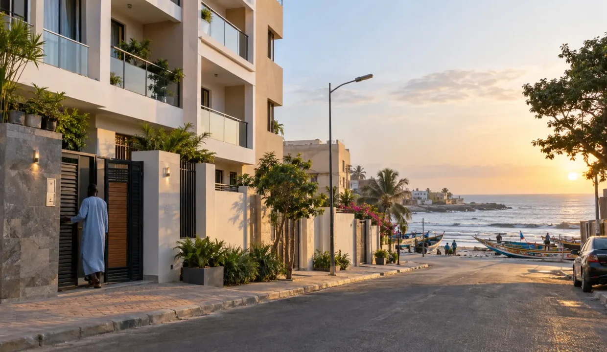 Immeuble résidentiel près de la côte à Yoff pour une location d’appartement