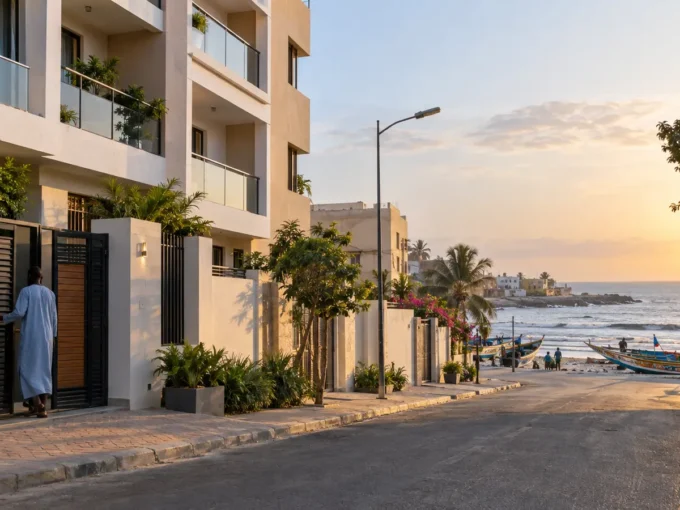 Immeuble résidentiel près de la côte à Yoff pour une location d’appartement