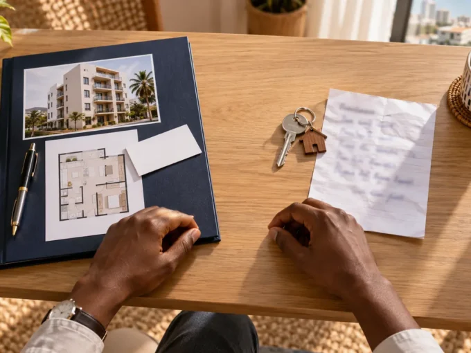 Locataire comparant une agence immobilière et une location directe à Dakar