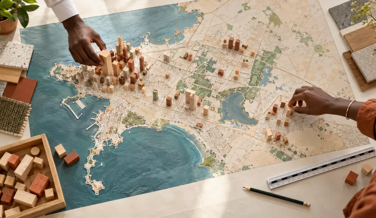 Comparaison des prix au mètre carré sur une carte de Dakar