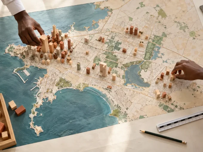 Comparaison des prix au mètre carré sur une carte de Dakar