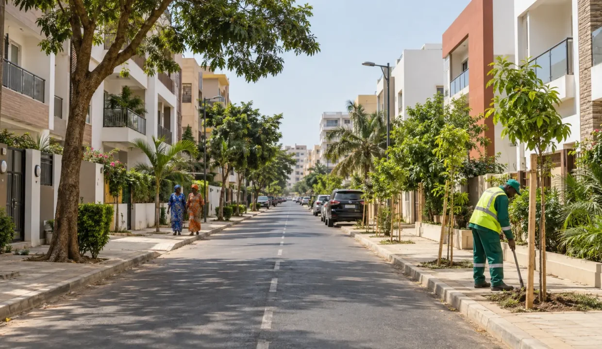 Quartier résidentiel aménagé dans un programme SICAP au Sénégal