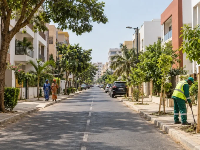 Quartier résidentiel aménagé dans un programme SICAP au Sénégal