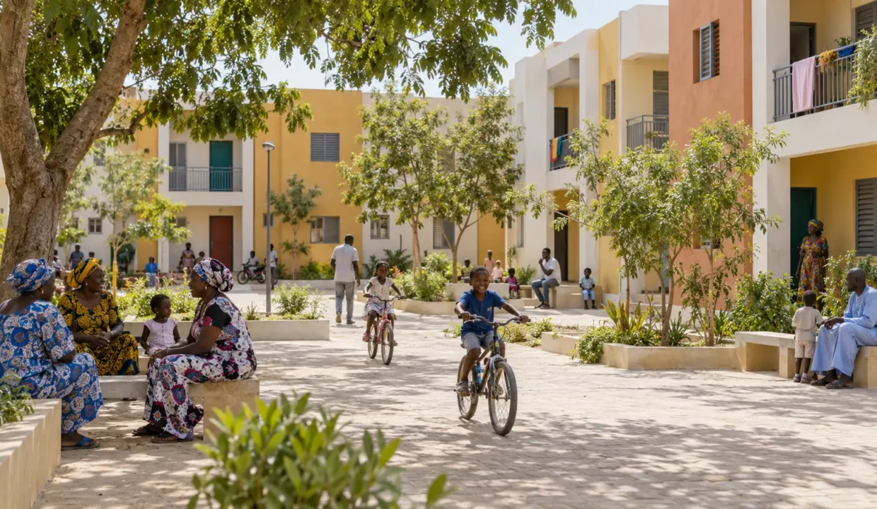 Cadre de vie dans un programme de logements sociaux au Sénégal
