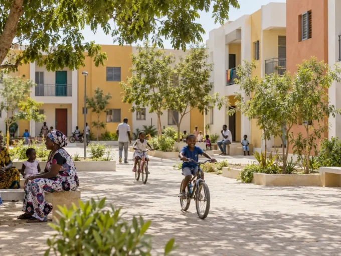 Cadre de vie dans un programme de logements sociaux au Sénégal