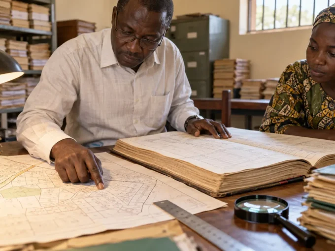 Vérification d’un plan cadastral et d’un registre foncier au Sénégal