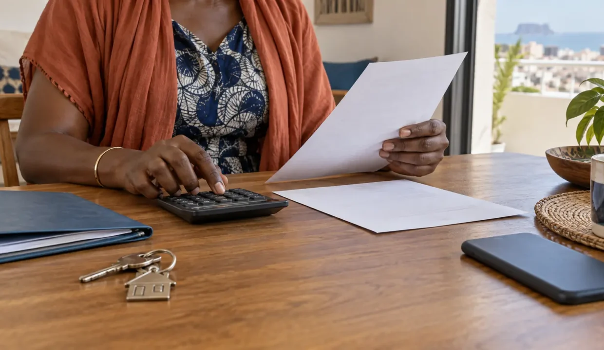 Locataire calculant une augmentation de loyer au Sénégal