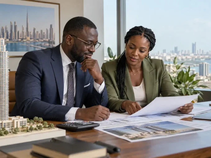 Investisseur africain étudiant la fiscalité d’un bien immobilier à Dubaï