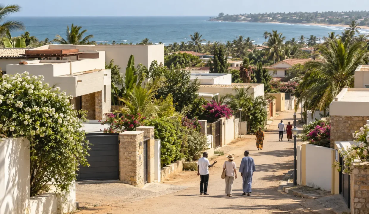 Quartier résidentiel près de la côte à Saly au Sénégal
