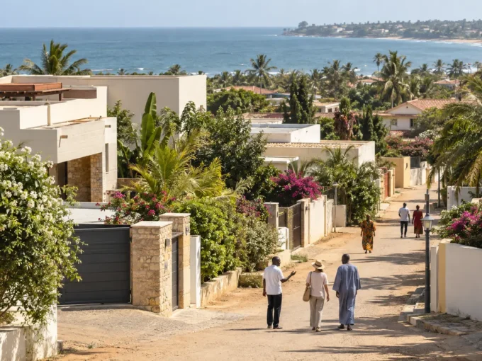Quartier résidentiel près de la côte à Saly au Sénégal