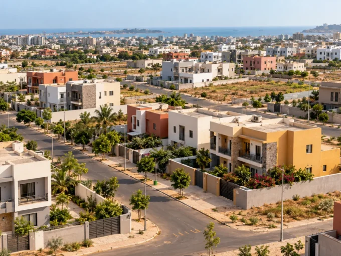 Illustration d’un quartier résidentiel aménagé au Sénégal