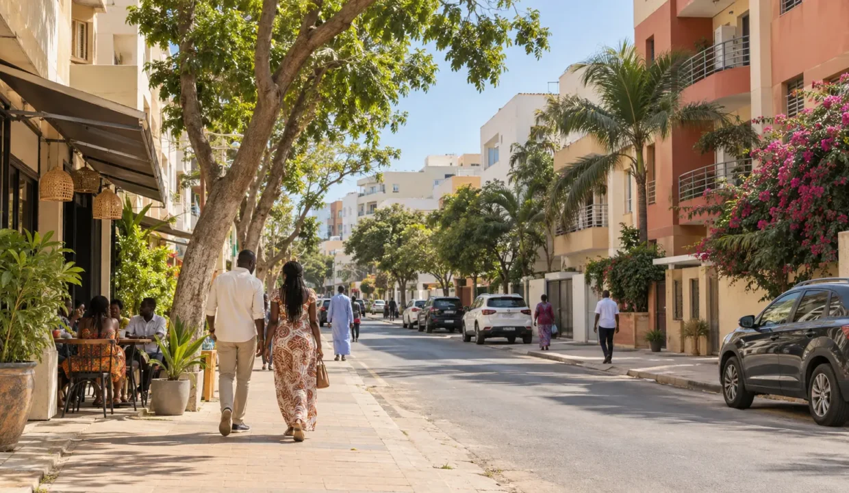 Vie quotidienne dans une rue de Sacré-Cœur à Dakar