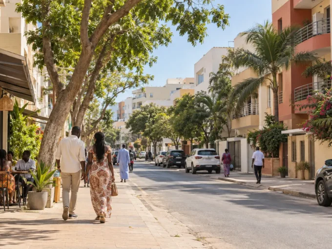 Vie quotidienne dans une rue de Sacré-Cœur à Dakar